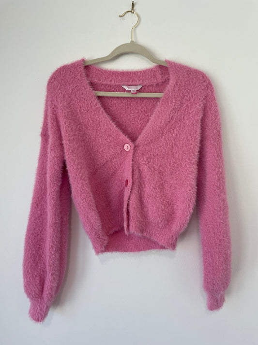 No Boundaries fuzzy crop cardigan Size S / EUC