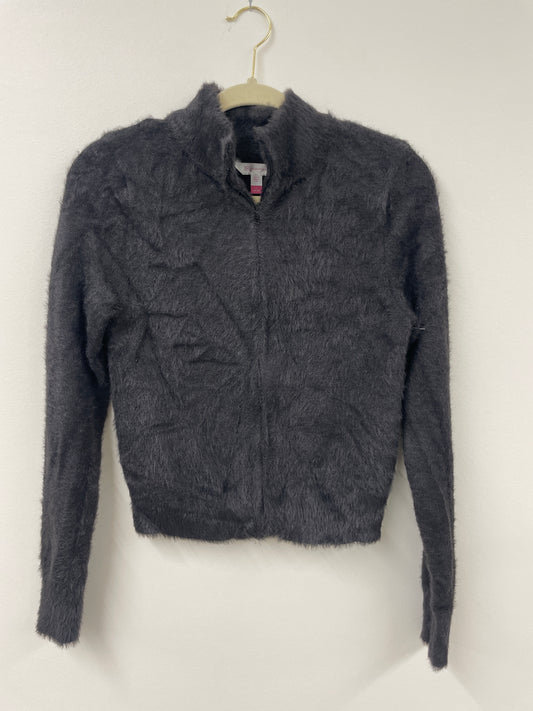 No Boundaries cropped fuzzy zip up jacket Size L /EUC