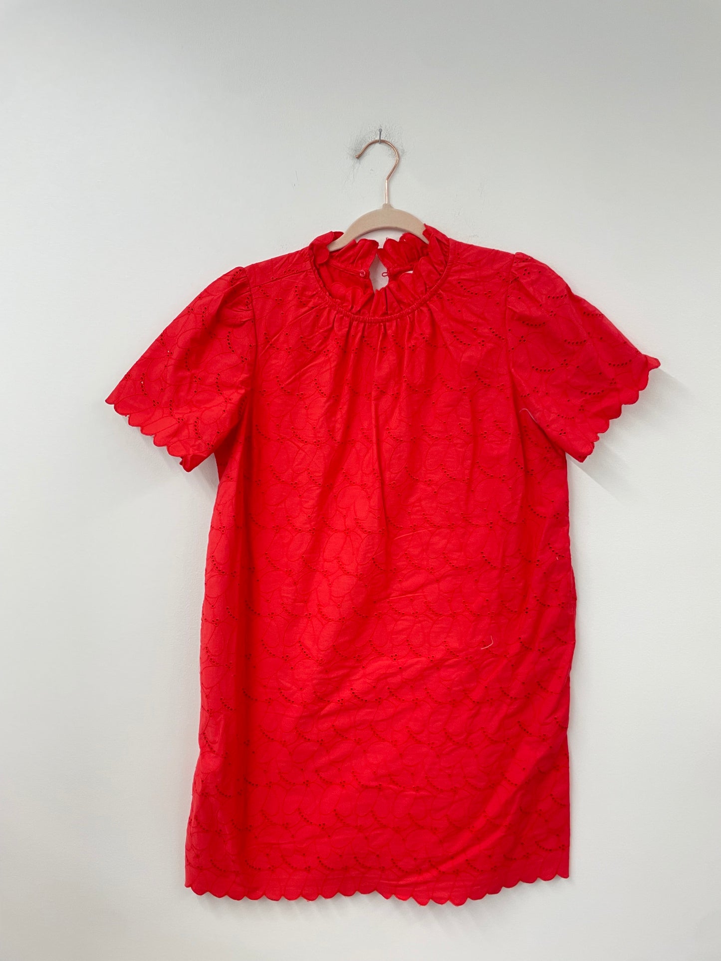 Free Assembly ruffle neck eyelet mini dress Size S /NWT