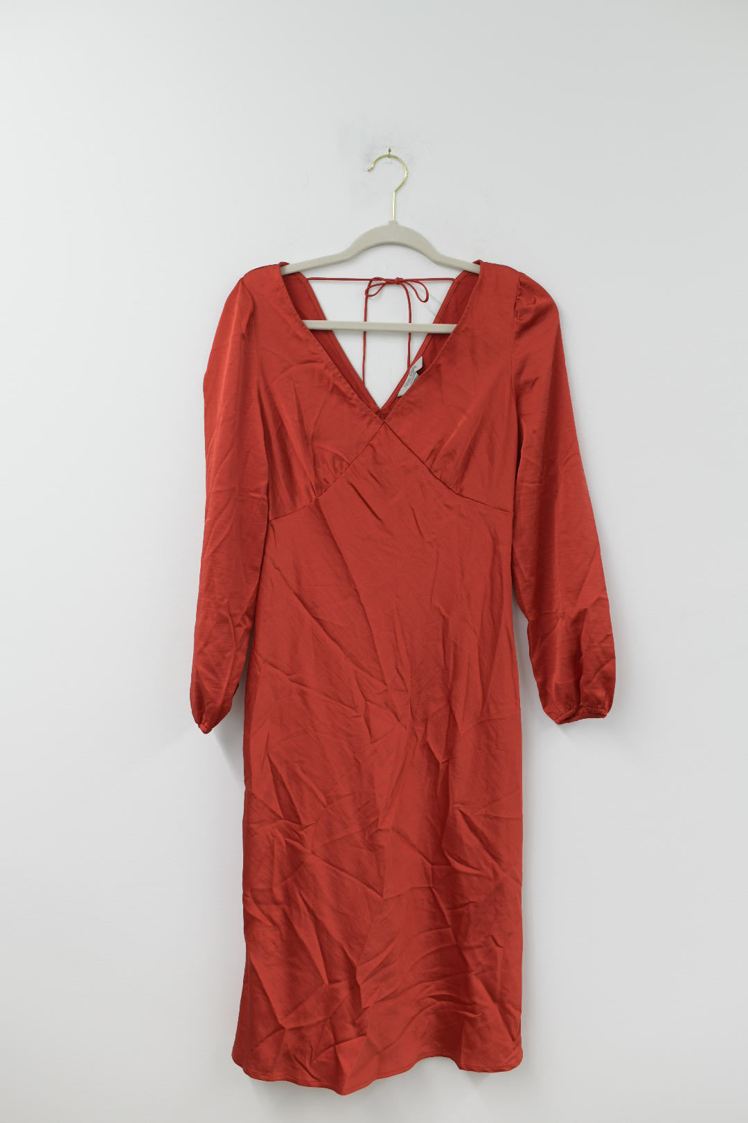 Nine Eight satin long sleeve slip dress  Size S / EUC