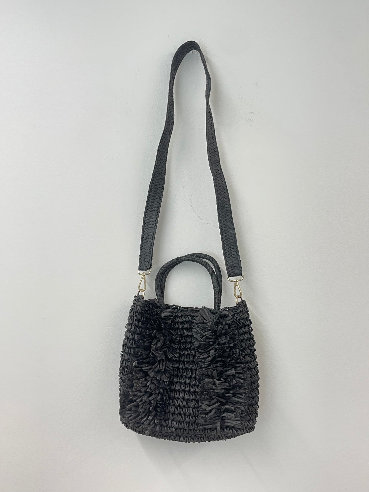 Loft straw cross body bag