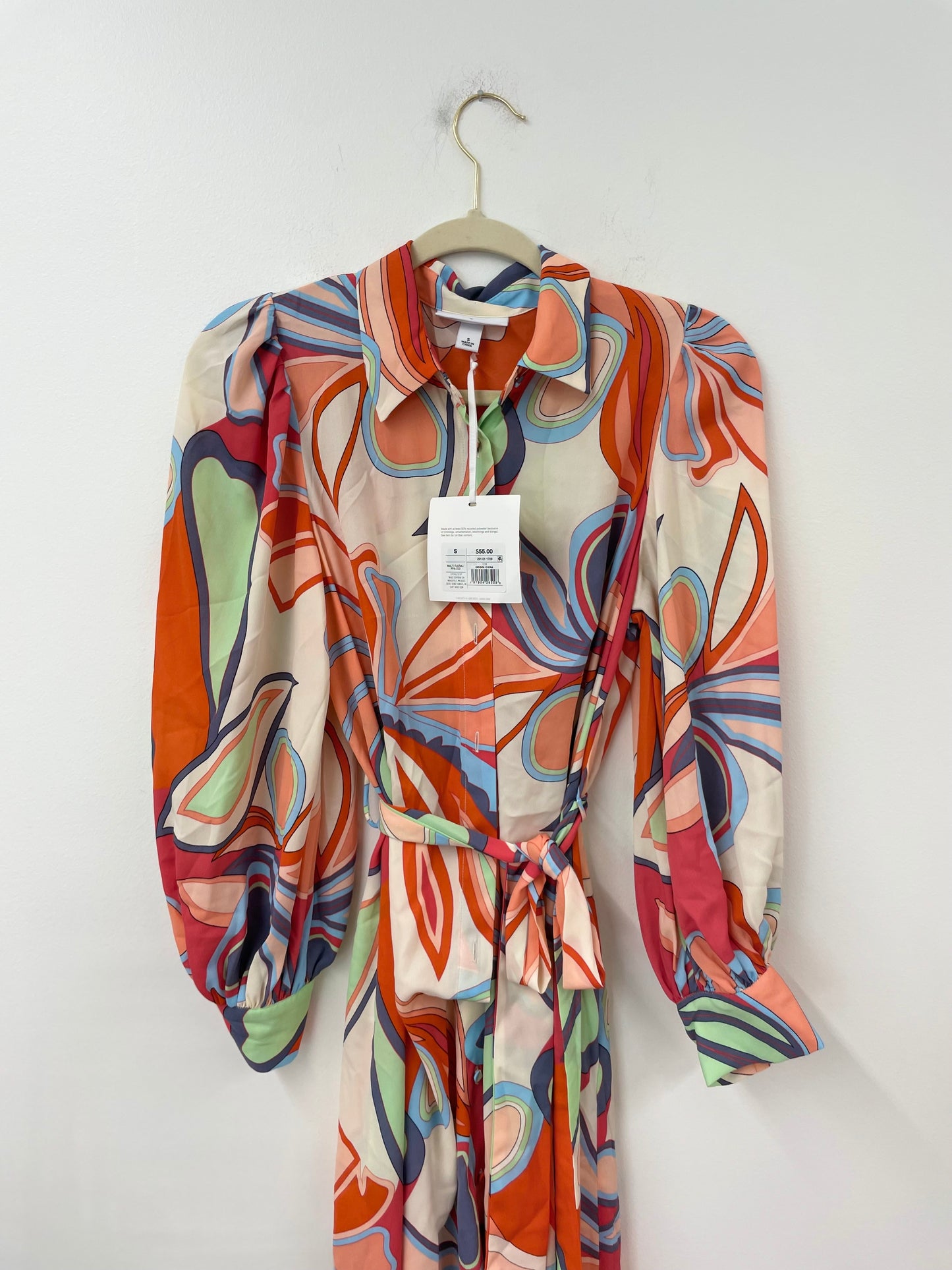 Alexis for Target long sleeve button up midi dress Size S /NWT