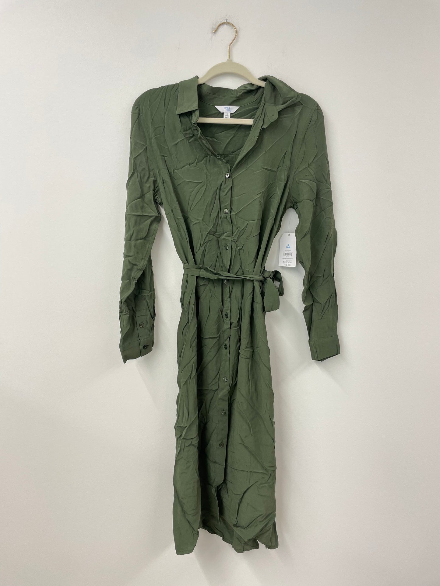 Time and Tru long sleeve midi shirt dress Size S / NWT