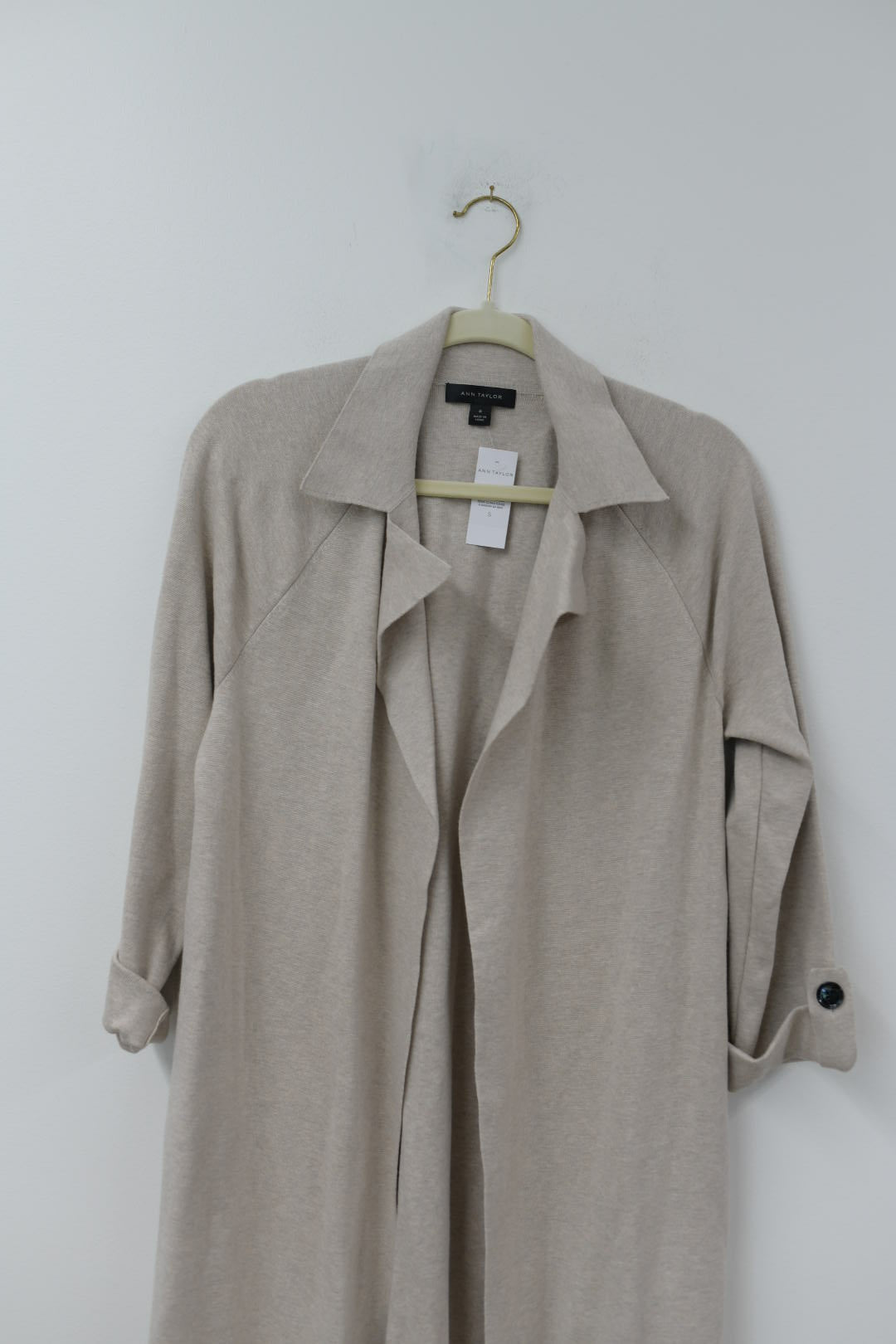 Ann Taylor sweater trench coat Size M / NWT