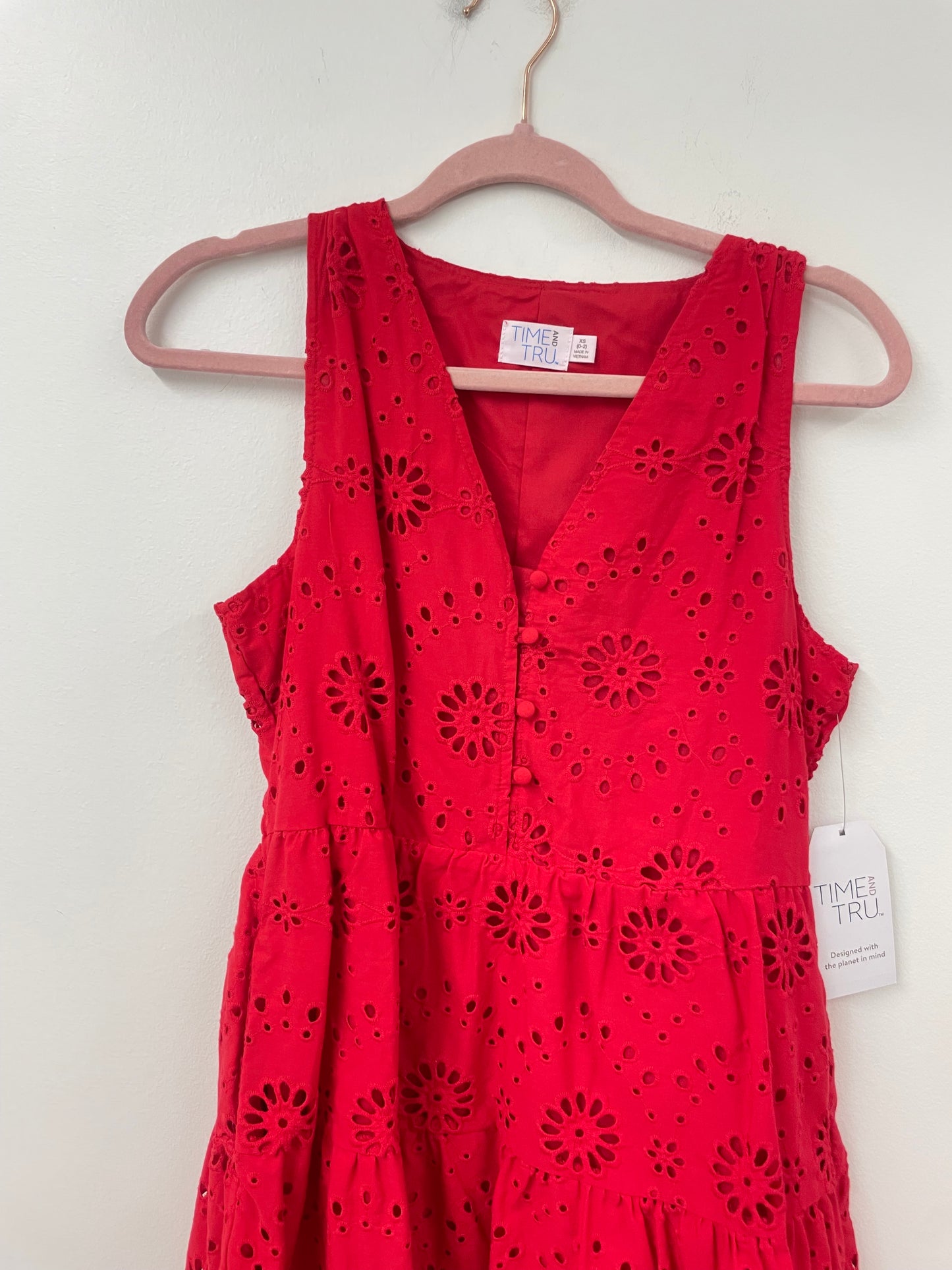 Time and Tru eyelet mini dress Size XS / NWT