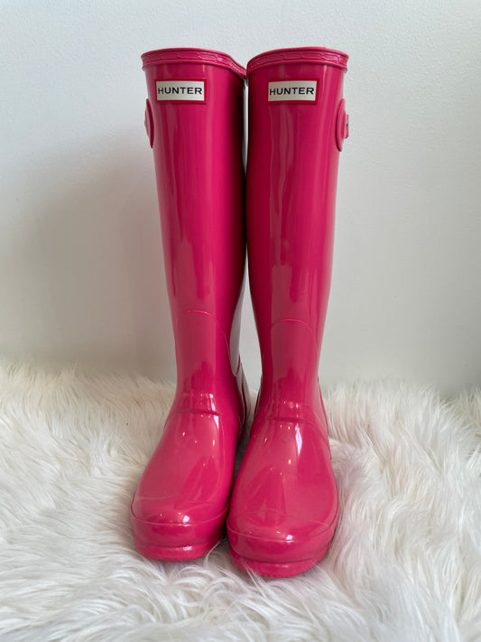 Hot pink Hunter rain boots Size 7