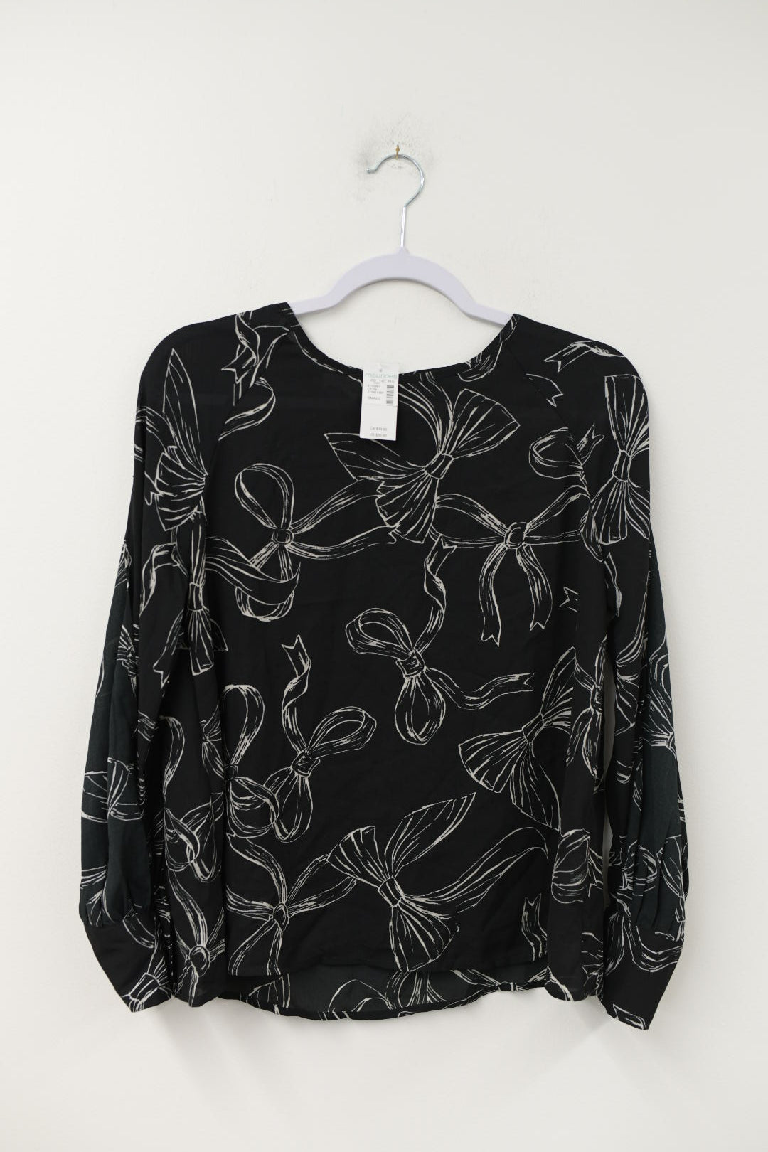 Maurice’s bow print blouse Size S \ NWT