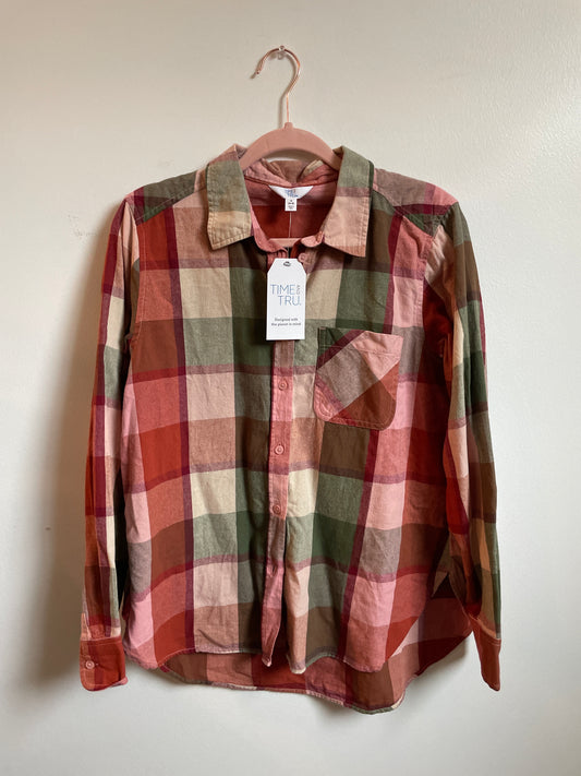 Time and Tru plaid long sleeve shirt / Size S / NWT