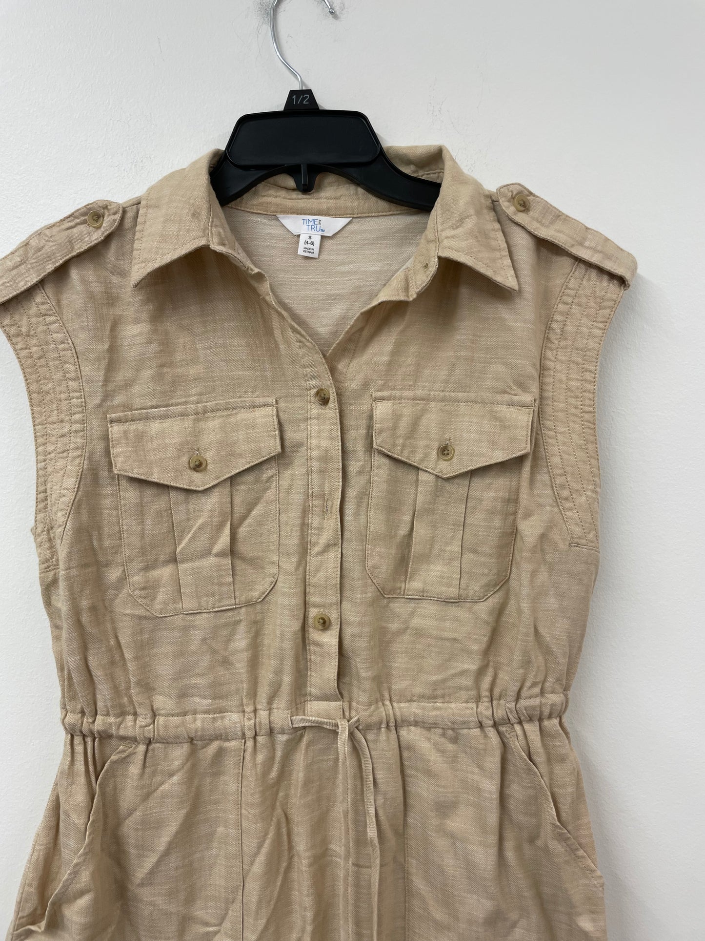 Time and Tru short sleeve utility shirt mini dress top Size S/ EUC