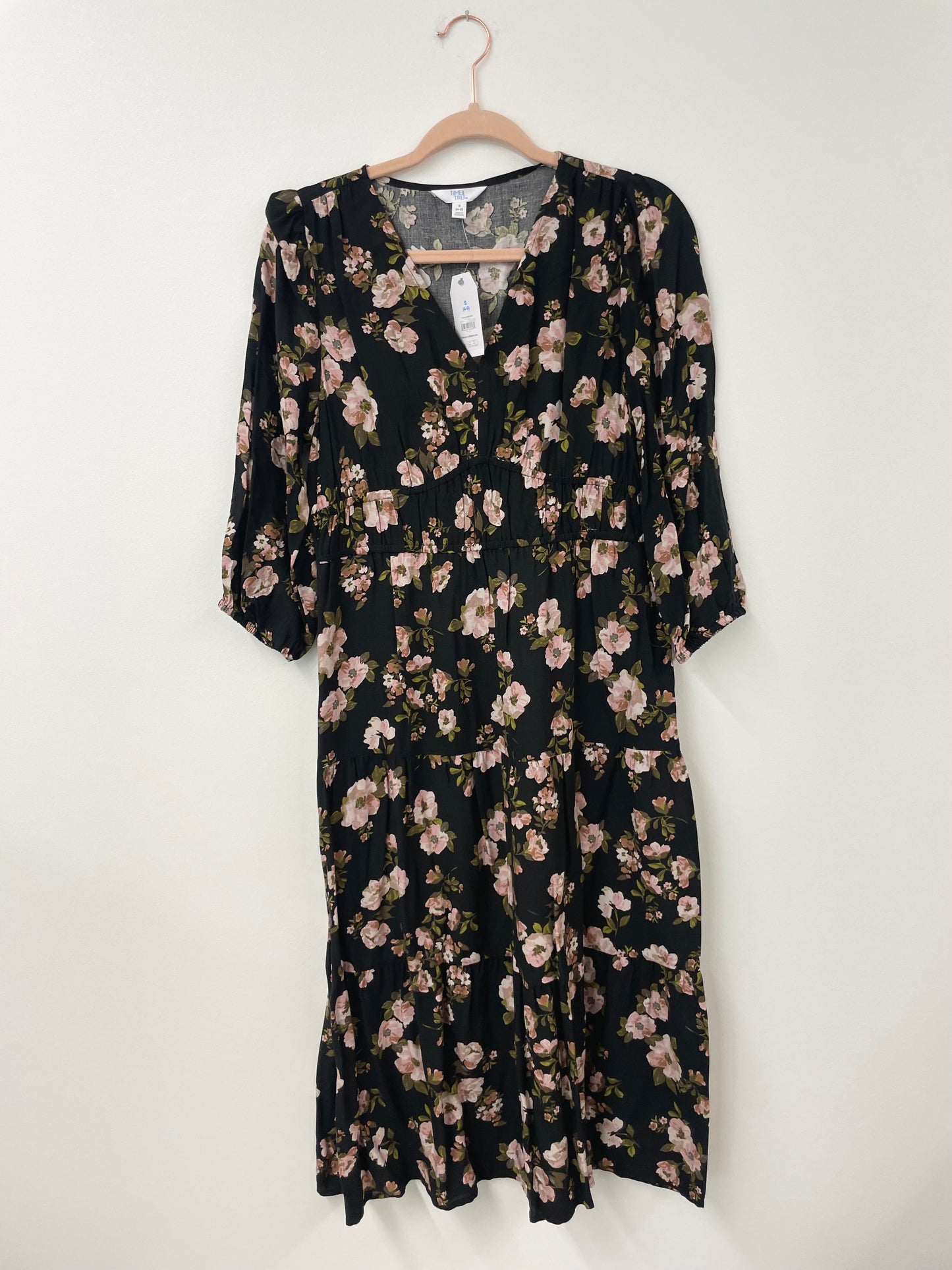 Time & Tru 3/4 sleeve midi dress Size S / NWT