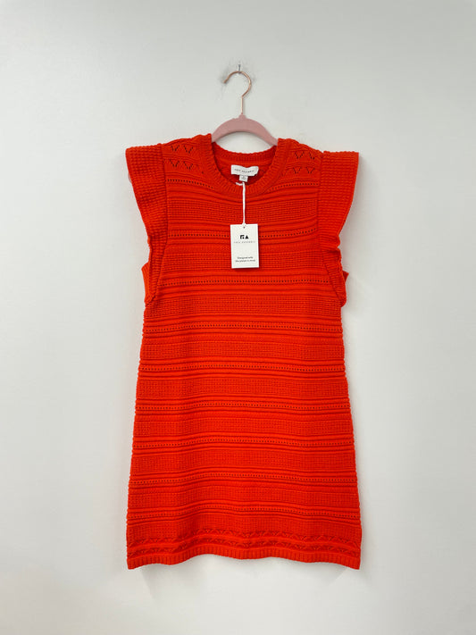 Free Assembly flutter sleeve crochet mini dress Size S / NWT- fits more like xs