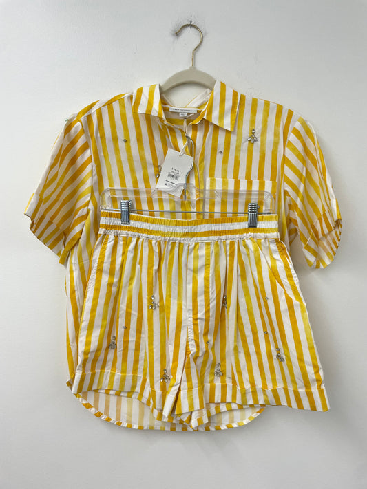 Free Assembly roll cuff shirt set Size S / NWT