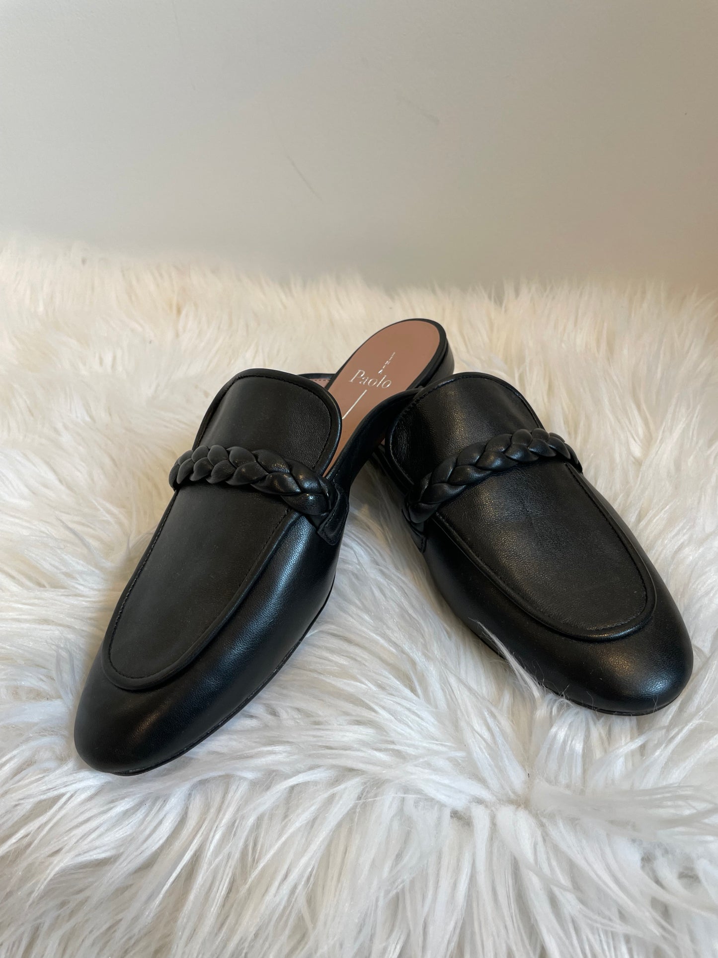 Linea Paolo black leather mules Size 8.5