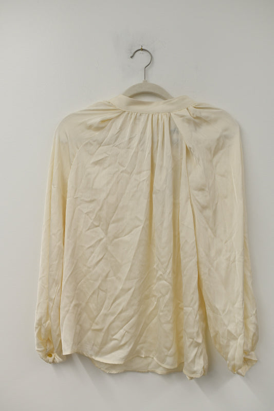 Scoop tie back satin blouse Size S /NWT