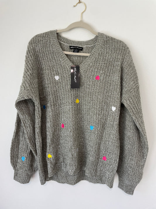 What’s Next? Heart Sweater Size S / NWT