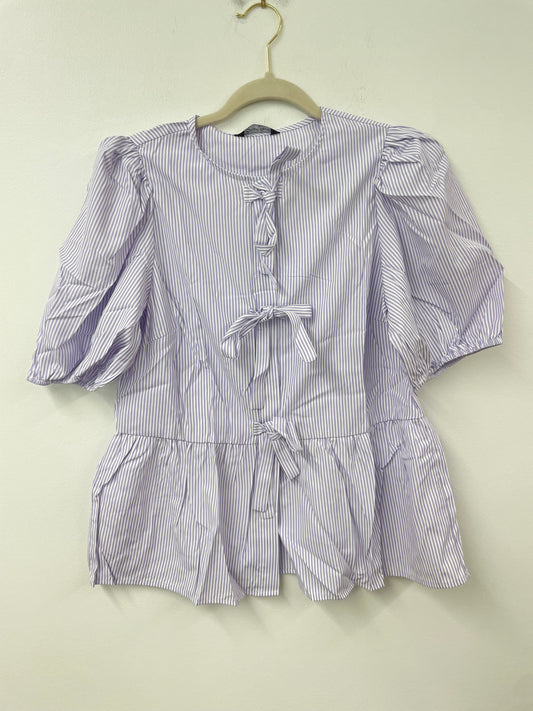 PRETTYGARDEN Women's Bow Front Top with Puff Sleeves Sizes S / NWT