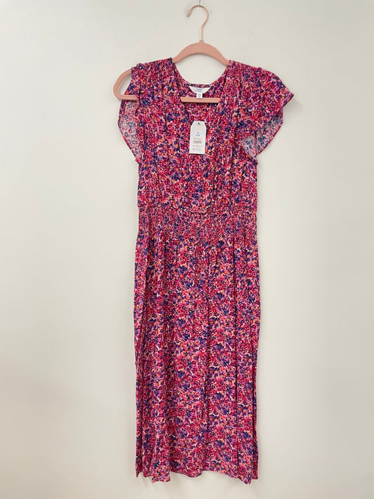Time and Tru  flutter sleeve smocked waist midi dress Size S / NWT