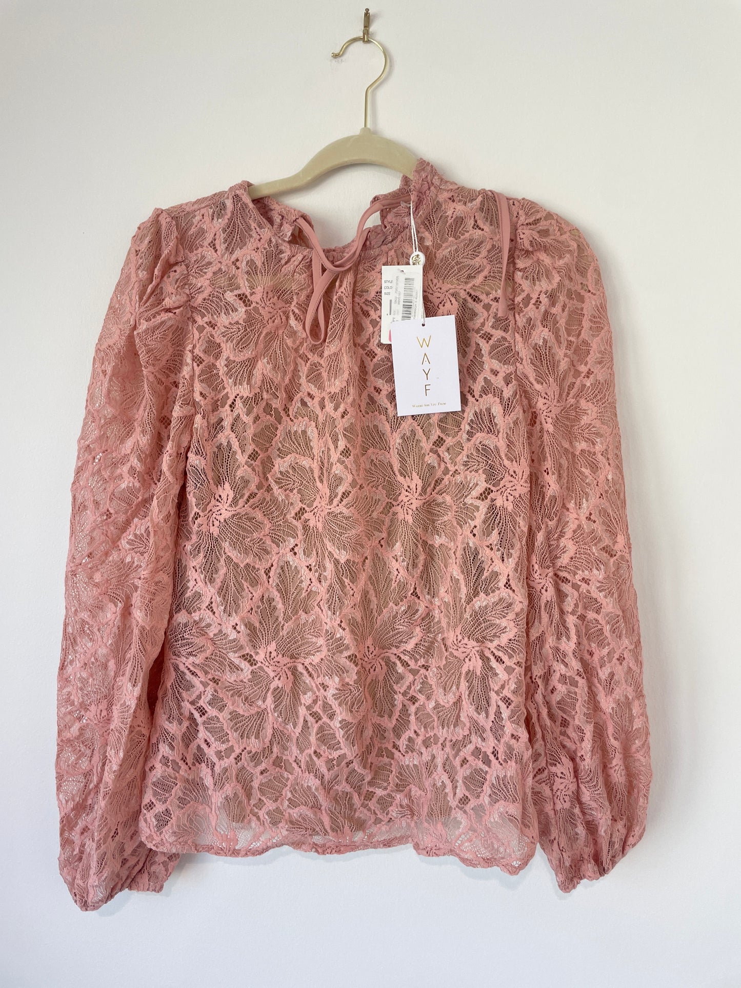 WAYF (where are you from) lace long sleeve blouse Size S / NWT