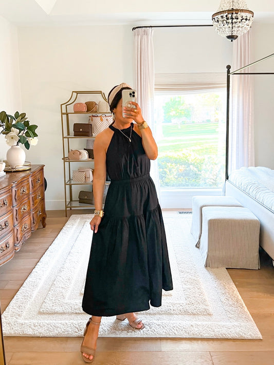 Scoop crew neck satin midi dress Size S / NWT