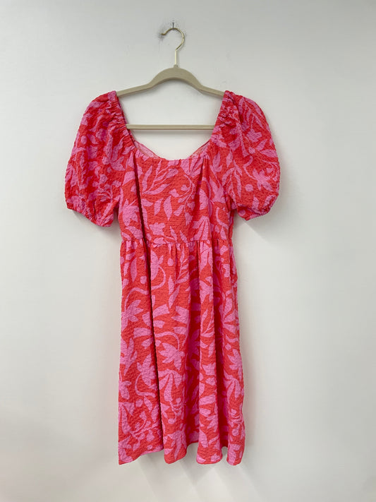 Time and Tru tie back puffed sleeve mini dress Size S /EUC
