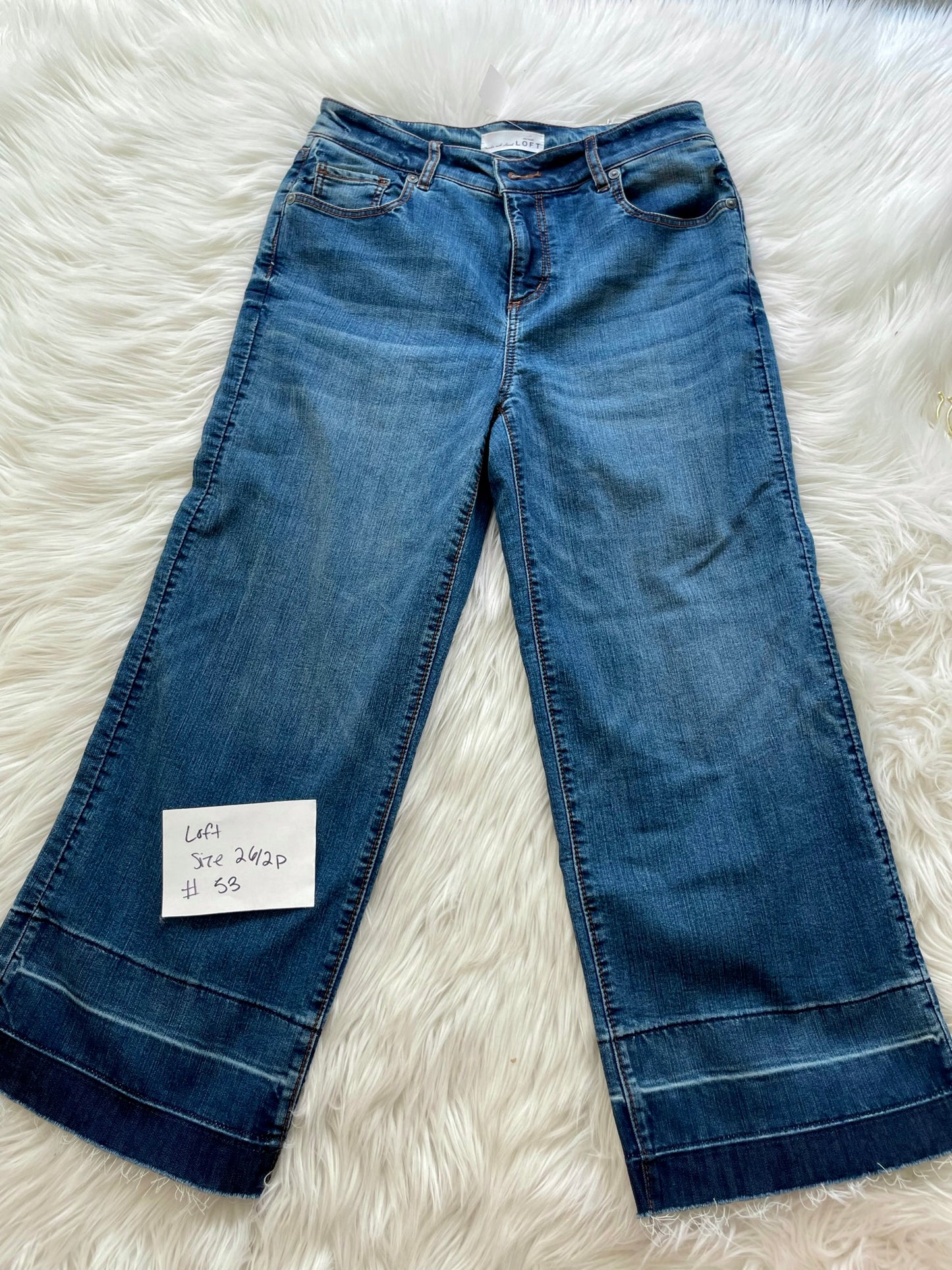Loft wide leg jeans Size 26/2p /EUC