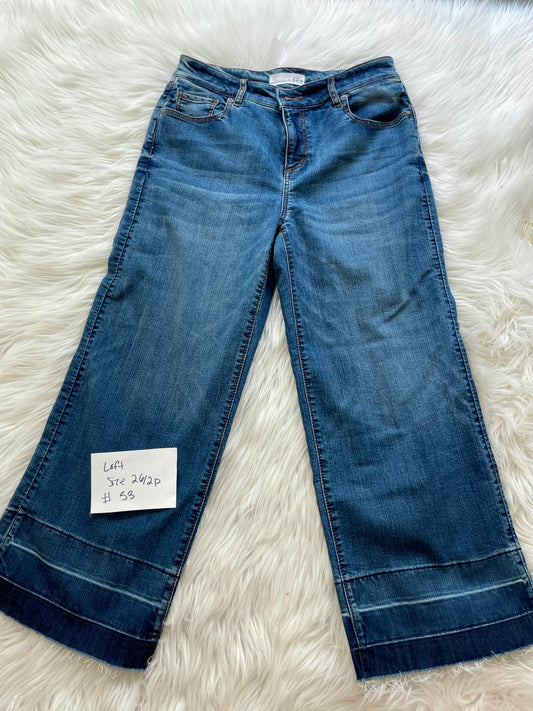 Loft wide leg jeans Size 26/2p /EUC