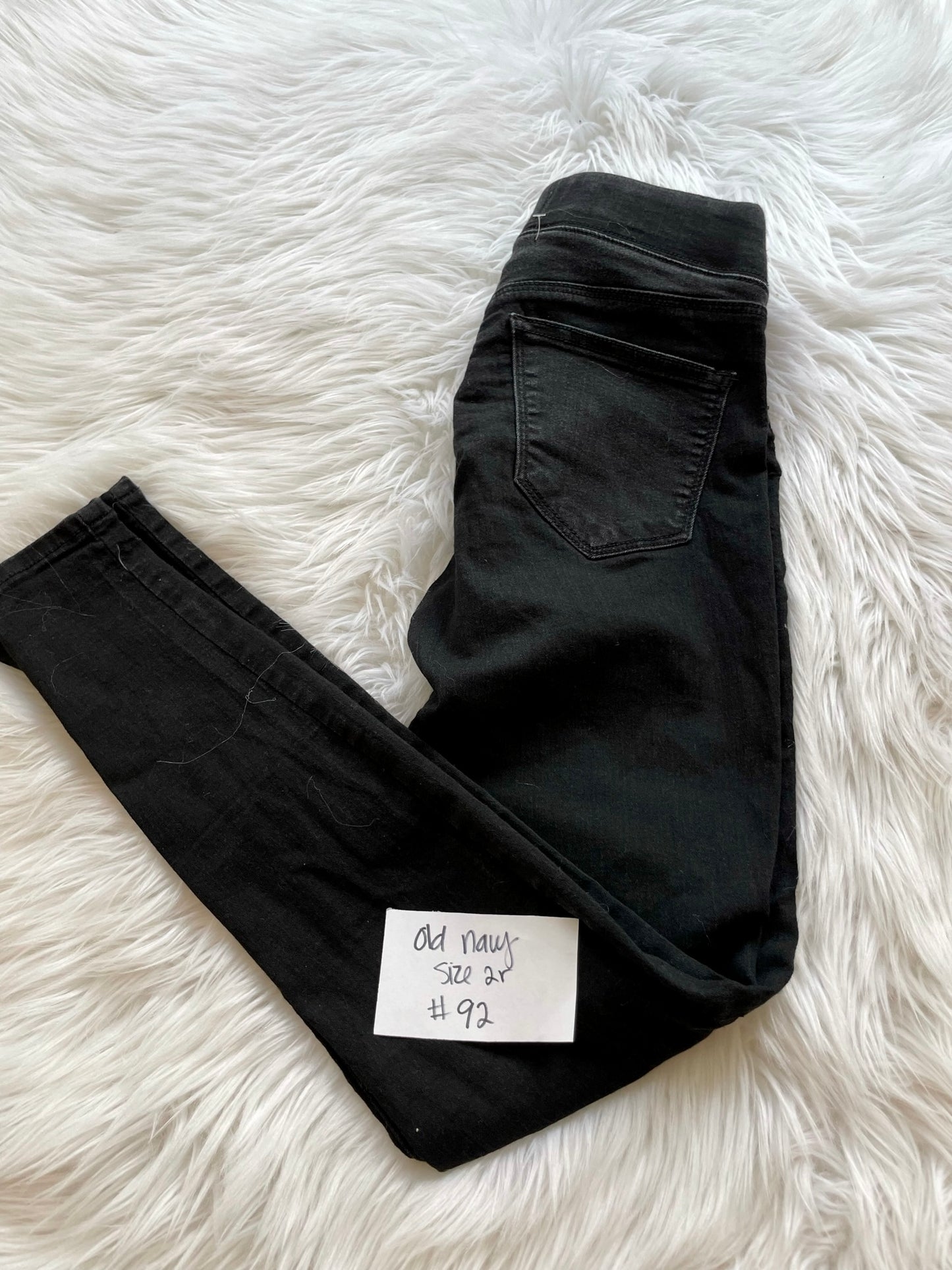 Old Navy black skinny stretch jeans Size 2r /EUC
