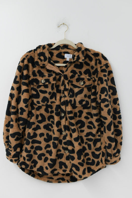 Time and Tru fuzzy shacket Size S / NWT