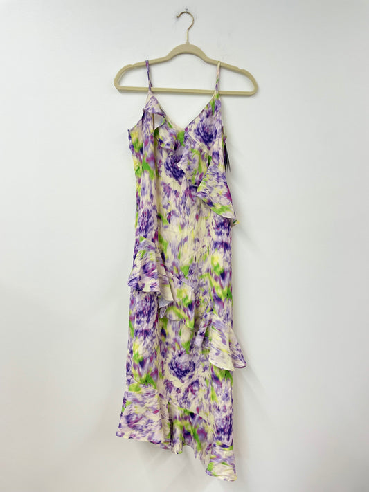 Scoop ruffled slip midi dress Size S / NWT