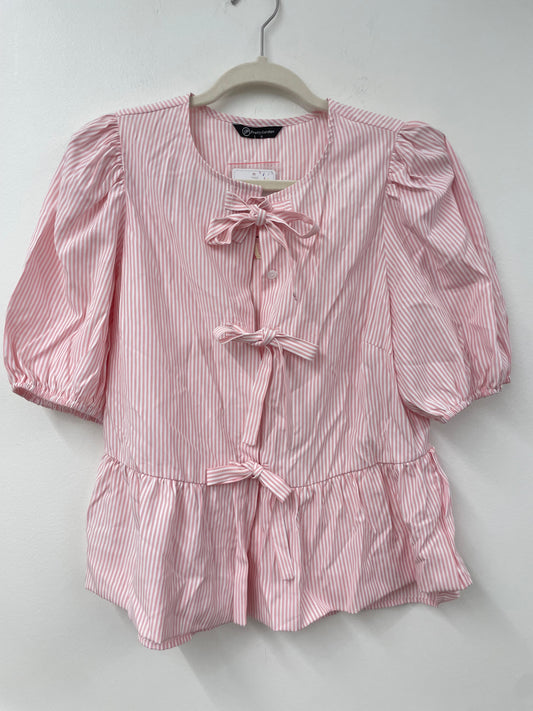 PRETTYGARDEN Women's Bow Front Top with Puff Sleeves Sizes S / NWT