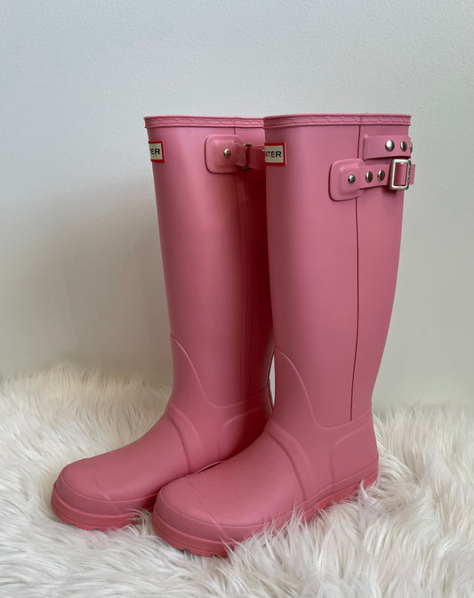 Pink Hunter rain boots Size 7