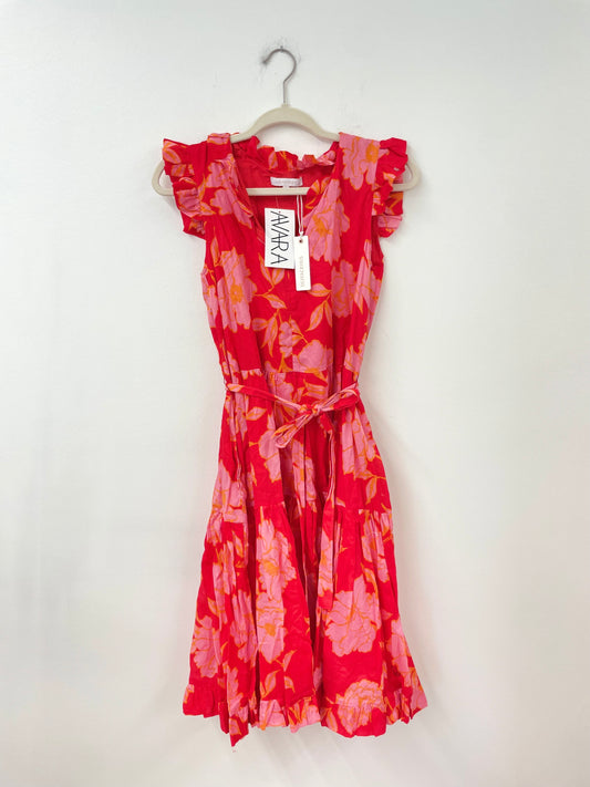 Avara Olivaceous ruffled sleeve midi dress Size S / NWT