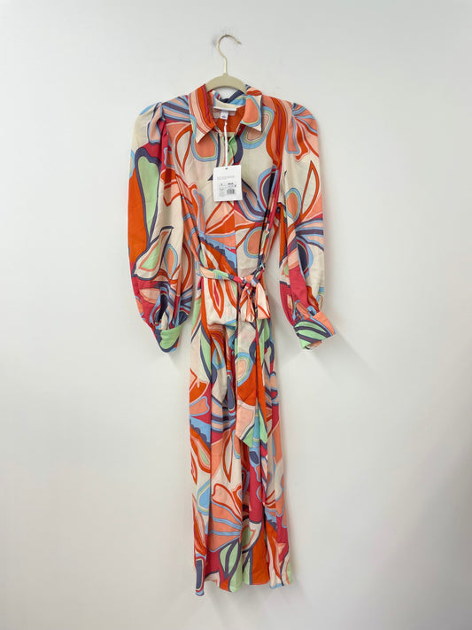 Alexis for Target long sleeve button up midi dress Size S /NWT