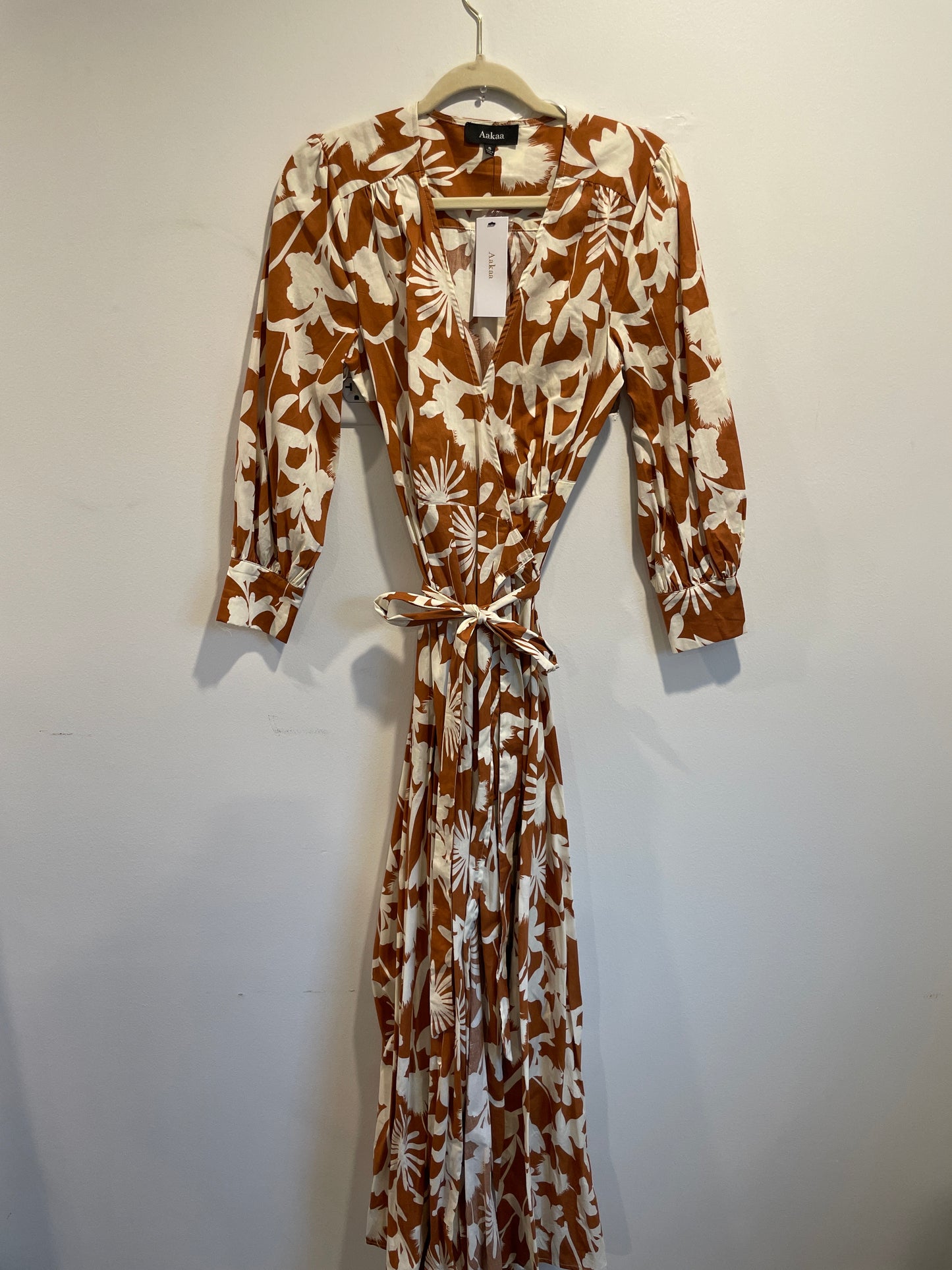 Aakaa long sleeve wrap maxi dress / Size S / NWT