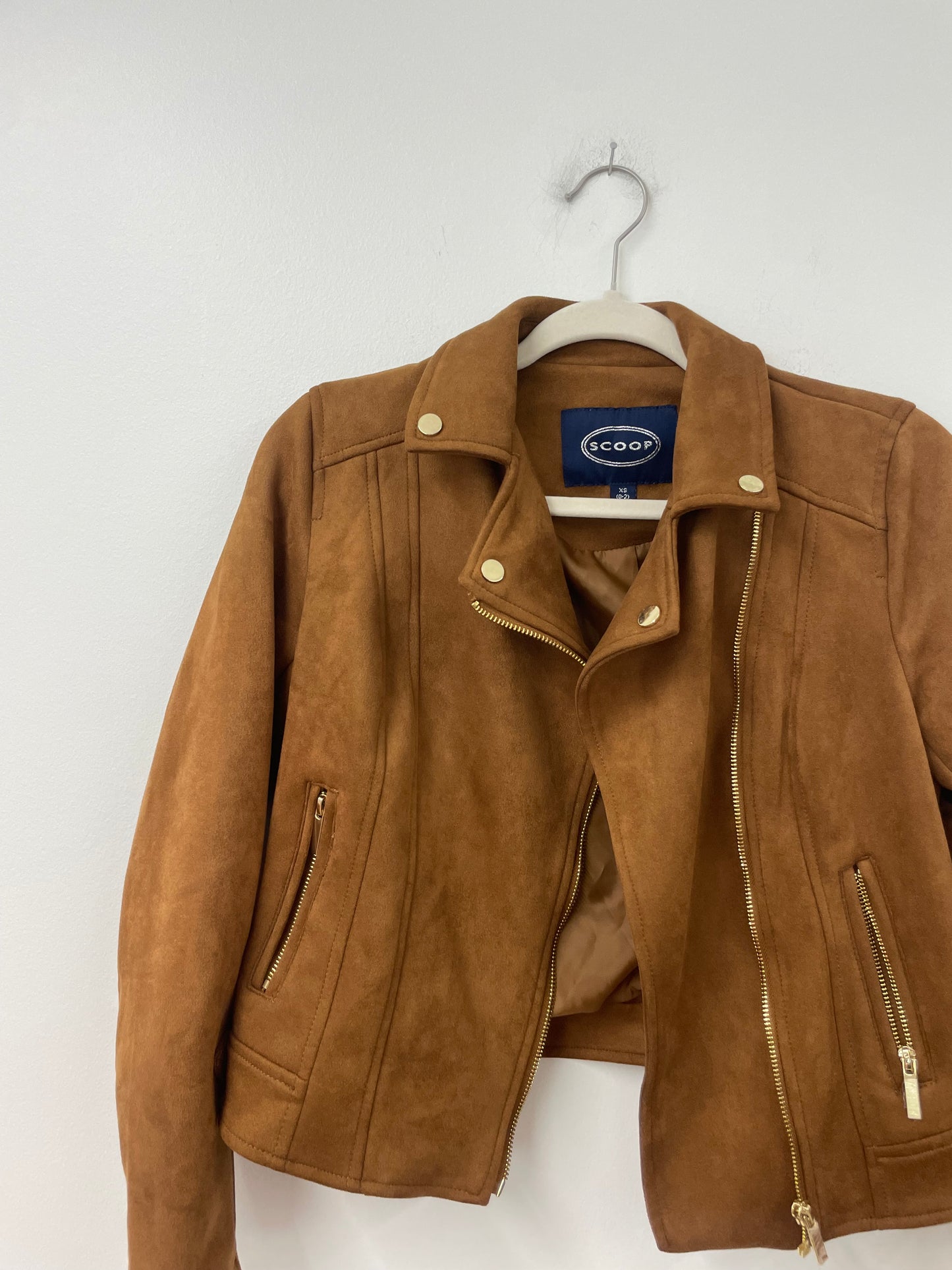 Scoop faux suede moto jacket Size XS  / EUC