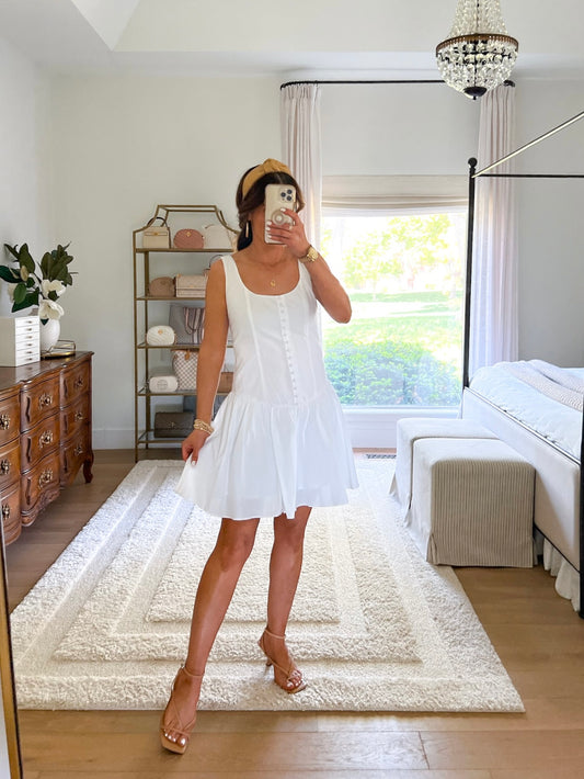 Scoop button front poplin mini dress Size S / NWT