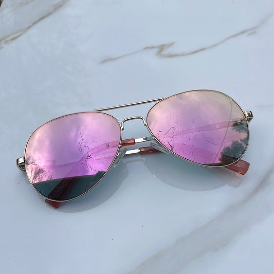 Rose gold aviator sunglasses