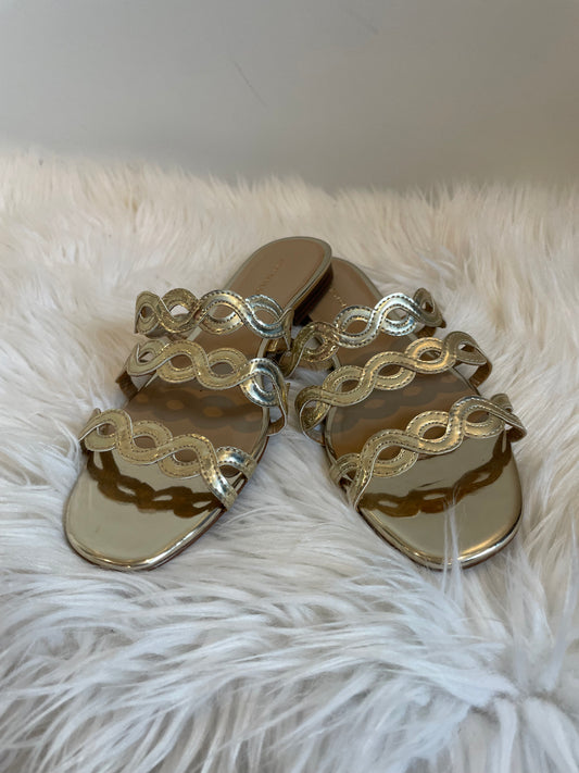 Ann Taylor slip on gold sandals Size 7.5