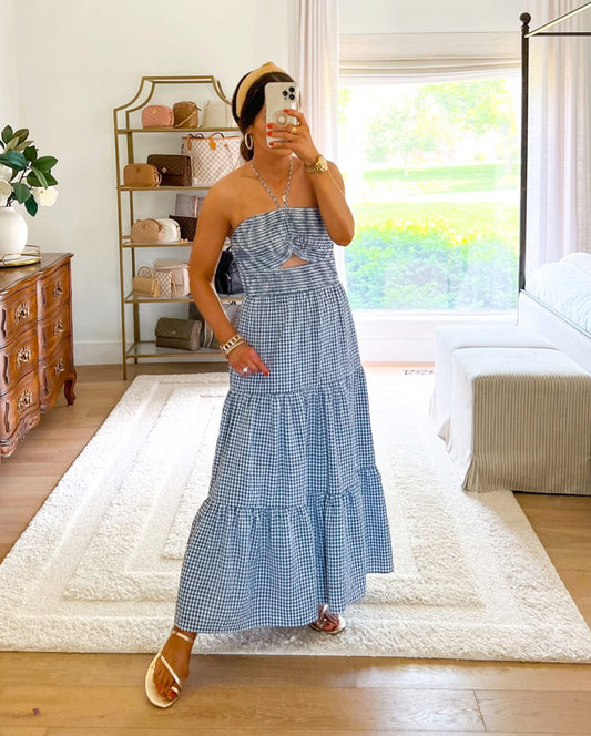 Avara Emmaline smocked halter top maxi dress Size S / NWT