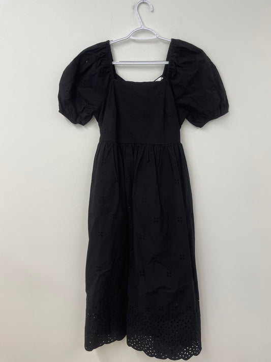 Time and Tru eyelet puffed sleeve tie back midi dress Size XS / NWT