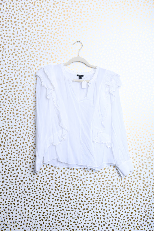 Ann Taylor white long sleeve blouse Size XS \ EUC