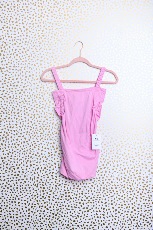 Free Assembly ruched sleeved tank\S\NWT