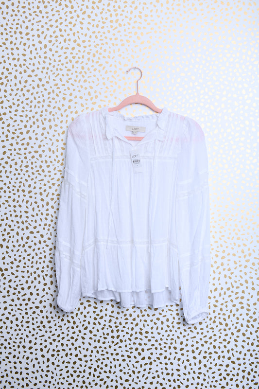 Loft long sleeve v neck blouse Size S \ NWT