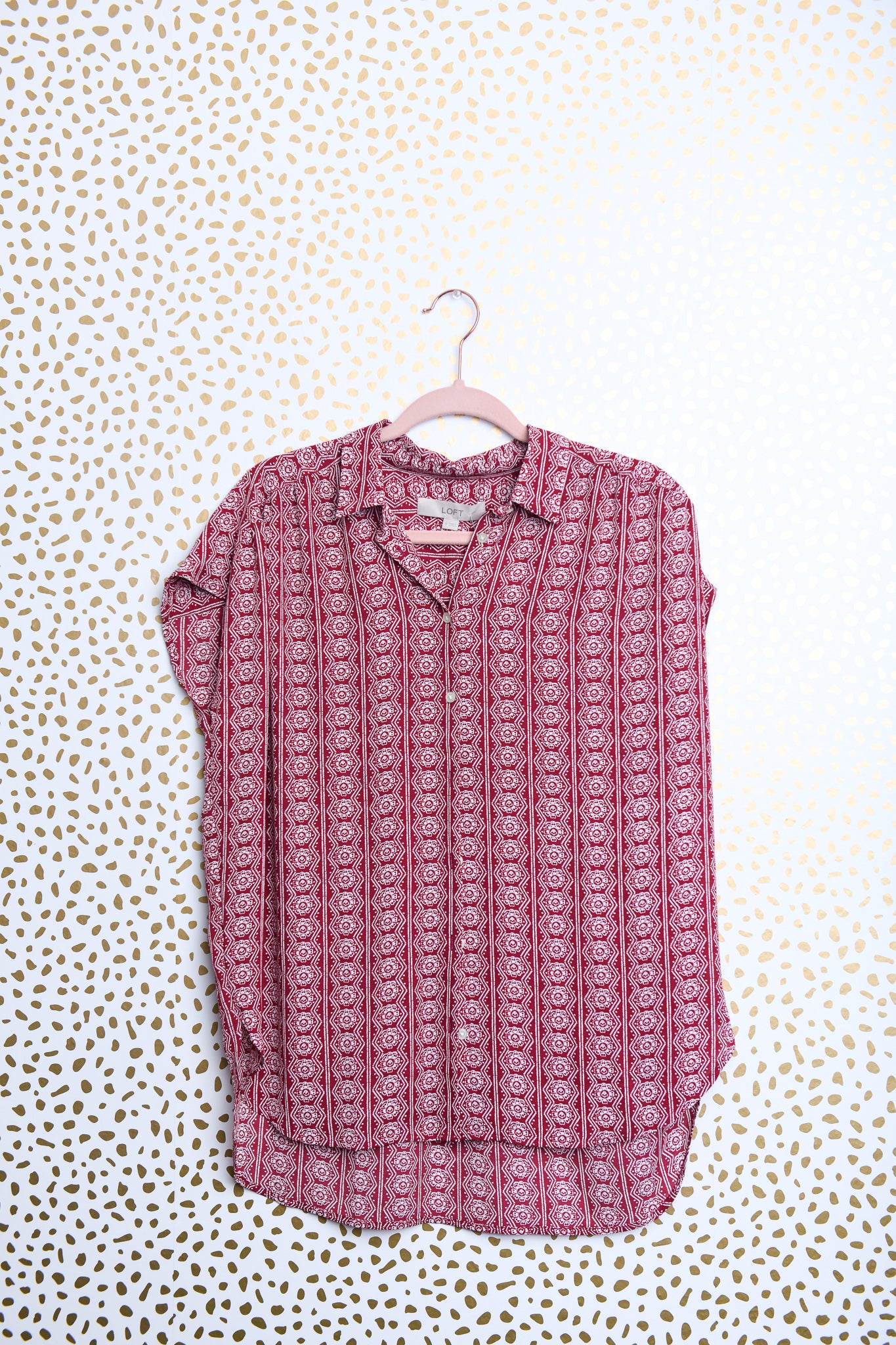 Loft short sleeve button down blouse\M\NWT