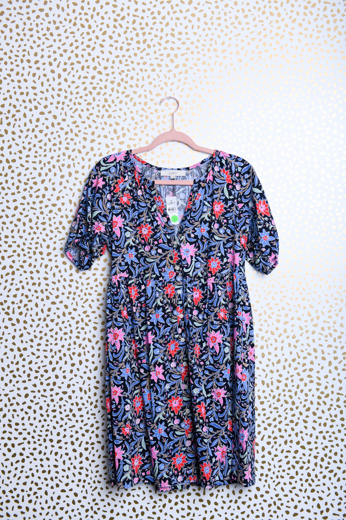 Loft short sleeve v-neck dress\S\NWT