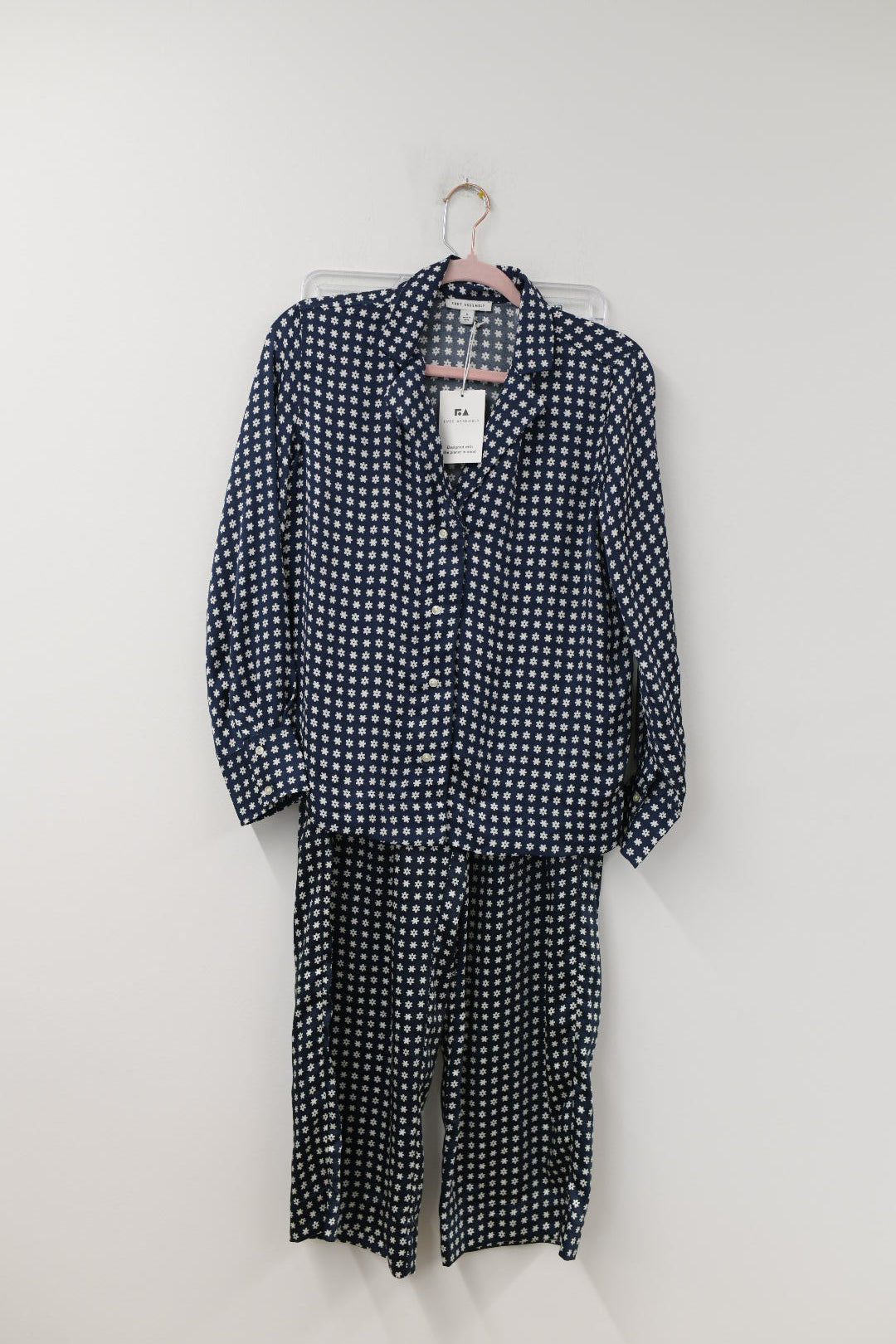 Free Assembly satin blouse/high rise trouser set Size S/NWT