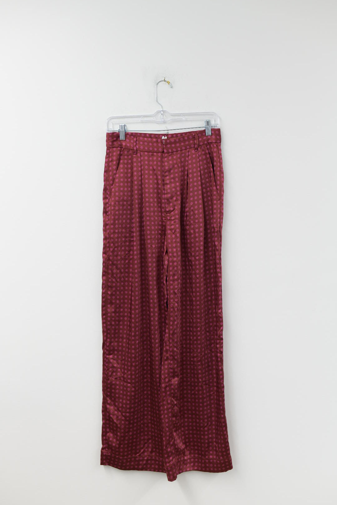 Free Assembly satin blouse /high rise trouser set Size XS/NWT