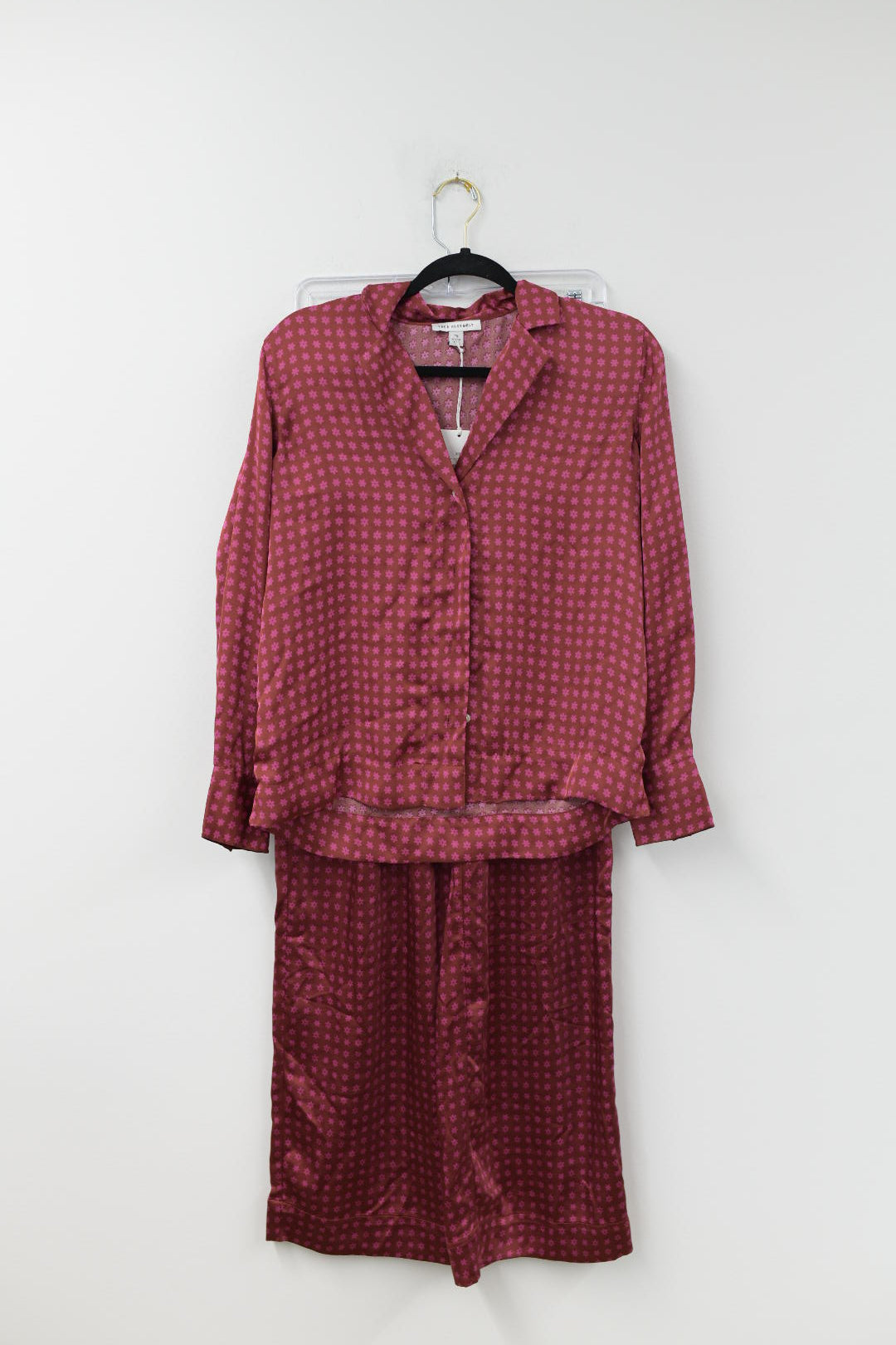 Free Assembly satin blouse /high rise trouser set Size XS/NWT