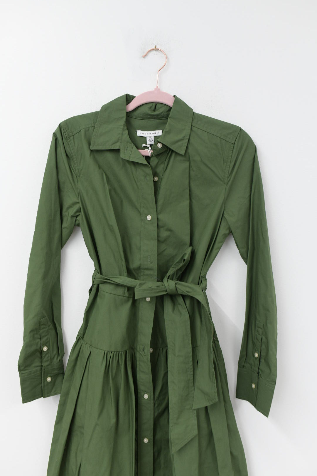Free Assembly tie waist midi dress Size XS /NWT