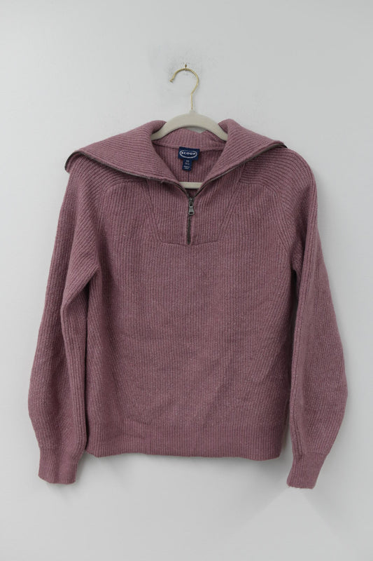 Scoop zip front sweater Size XS/NWT